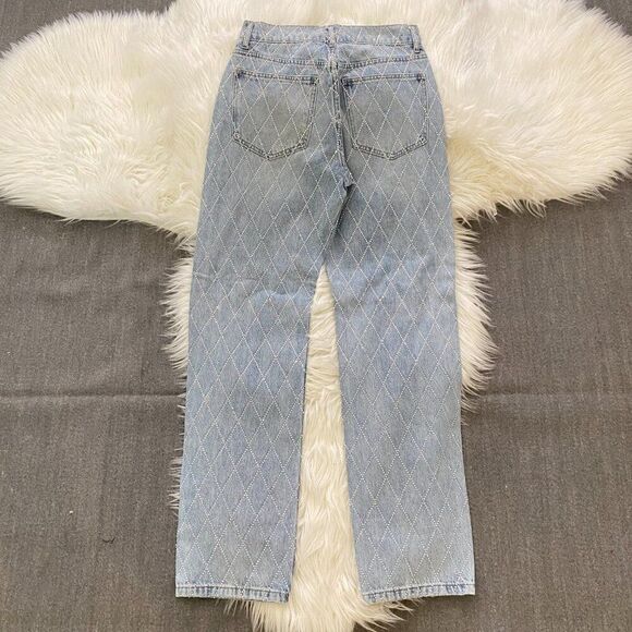 Stylish Black and White Women's Jeans - Picture 4 of 8